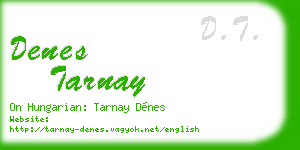 denes tarnay business card